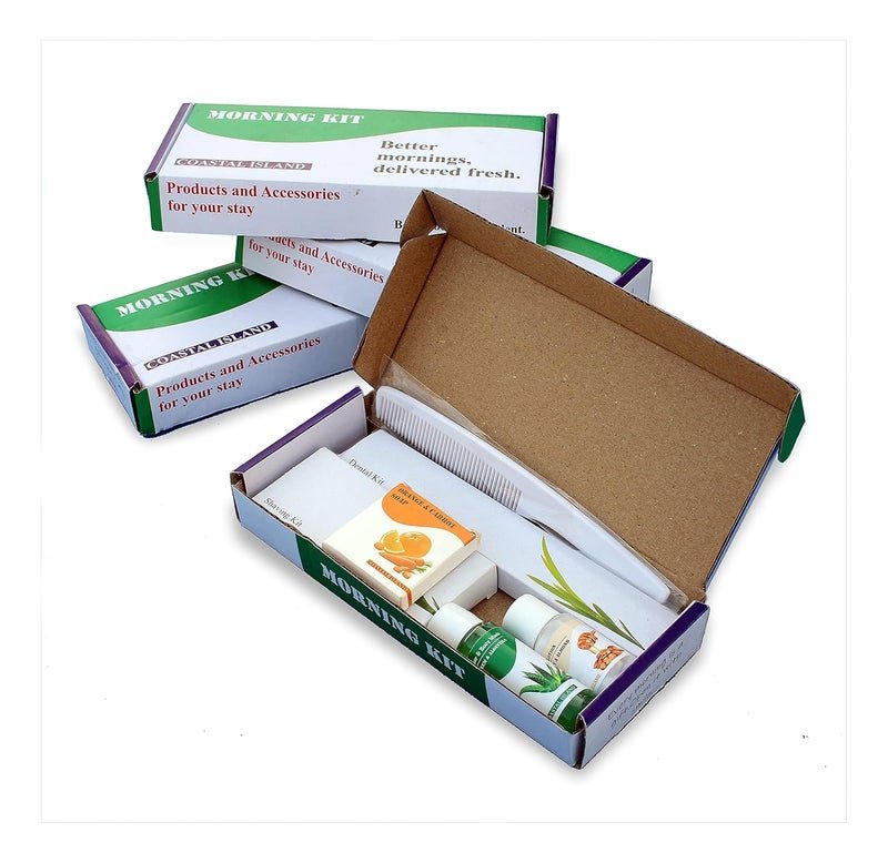 Sevenhills Toiletries 50 Sets Hotel Accessories,Guest House Kit,Guest Room Amenities,Marriage Guest Toiletry Kit Hospital Kit Morning kit in Corrugated Box (50 Sets)