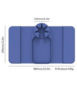 Silicone Couch Armrest Tray with Side Pockets Anti Slip Sofa Coaster Arm Chair Cup Holder Waterproof Beverage Coffee Cup Coaster for Home Living Room Snacks Remote Organizer