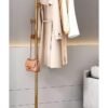 XiuWoo Gold Coat Racks, Metal Coat Racks Freestanding with Crossbar and 3 Hooks, Modern Coat Hanger with Marble Base, L Shaped Coat Stand for Entryway, Bedroom, Living Room, Office