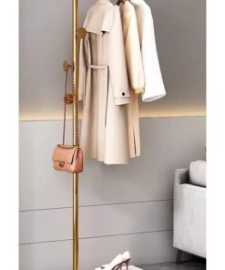 XiuWoo Gold Coat Racks, Metal Coat Racks Freestanding with Crossbar and 3 Hooks, Modern Coat Hanger with Marble Base, L Shaped Coat Stand for Entryway, Bedroom, Living Room, Office