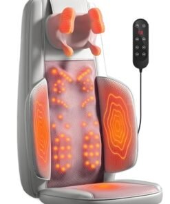 XiuWoo Shiatsu Neck and Back Massager Cushion Ergonomic Stress Relief Deep Tissue Electric Shiatsu Massager with Heat for Neck Back Pain Relief Adjustable Intensity for Office Car Home Use