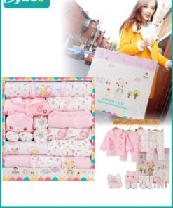 Bybeo 18PCS Newborn Baby Gifts Set, Newborns Layette Gift for Girl Boys, Infant Essential Clothes Accessories, Premium Cotton Babies' Pant and Top Sets, with Beautifully Packaged Boxes and Prints