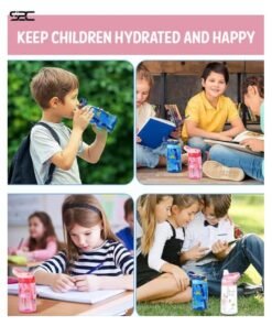 S2C Kids Water Bottle with Straw & Handle - 16 oz BPA Free Kids Water Bottles, Spill Proof Cups for kids, Easy-Clean, Water Bottle With Straw,Kids Water Bottle For School,toddler water bottle - Image 4