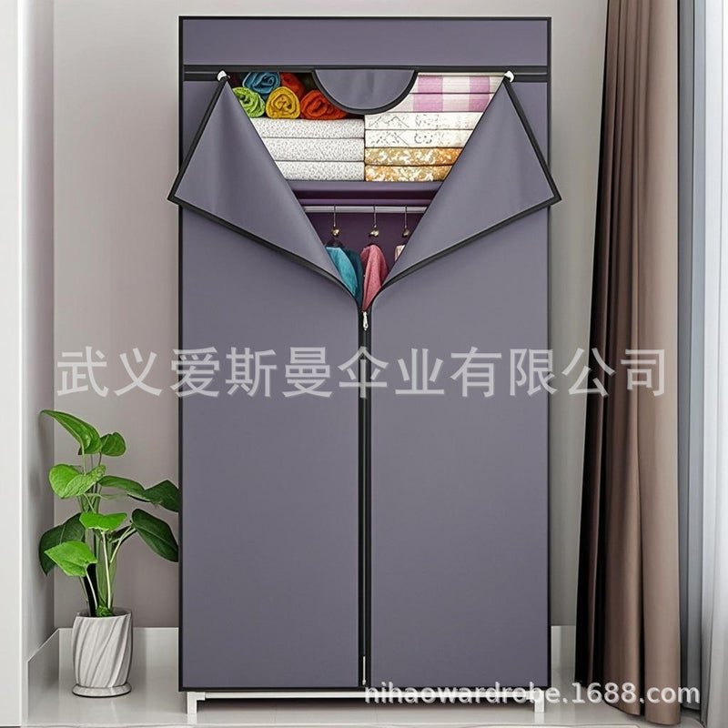 Simple Wardrobe Assembly Wardrobe Household Simple Storage Storage Fashion Steel Frame Modern Cloth Wardrobe