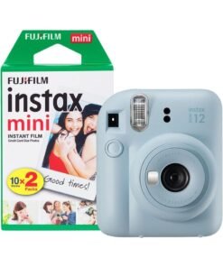 FUJIFILM Instax Mini 12 Instant Film Camera With Pack Of 20 Films Pastel Blue
