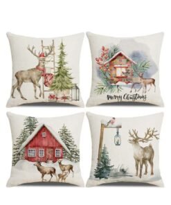 Y&D 4Pcs christmas pillow case cover cushion for home decor 45*45cm