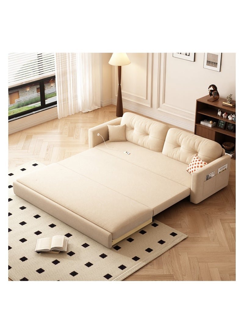 Organized Home Microfibres leather sofa bed dual-purpose foldable small apartment living room retractable multifunctional office apartment 2024 new - Image 2