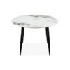 DANUBE HOME Elmont 4 seater Round Dining Table Ceramic Sturdy Dining Table Without Chairs| Modern Design Desk Furniture For Kitchen Dining L110xW110xH75cm-White/Black