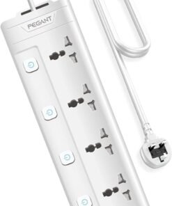 PEGANT 4 Way 3M Power Extension Cord with Surge Protection