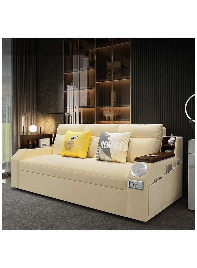 AWD Modern Extendable 2 in 1 Sofa Bed with Side Pockets, Daybed with Bottom and Side Storage, USB Ports, Bluetooth, Speaker. Sofa Bed for Living Room Bedroom Small Spaces Home Furniture. - Image 3