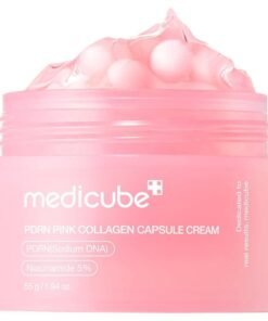 Medicube Salmon DNA PDRN Pink Collagen Capsule Cream, Face Moisturizer | Lightweight Moisturizing Cream | PDRN, Niacinamide for Uneven Skin Tone, Glow hydration | Korean Skin Care 1.94 oz