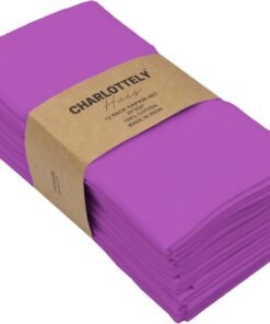 CharlottelyHues Cotton Cloth Napkins Set of 12 Washable Soft Premium Hotel Quality 20x20 inch  Highly Absorbent Solid Dinner Napkin for Parties Weddings and Table Decoration  Magenta