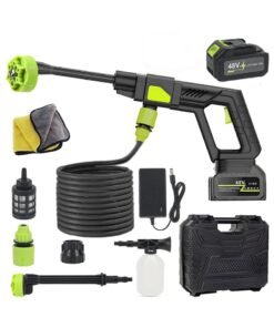 Cordless Pressure Washer,48V Portable High Power Washer with 1PCS Battery 12000MAH,6-in-1 Adjustable Nozzle,Cordless Power Washer with 5m/16.4FT Hose,Electric High Pressure Cleaner for Car,Garden,Floor