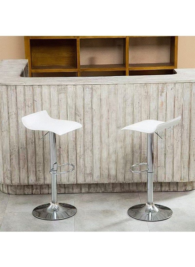 JCB CHIC Bar Stool Chairs High Stool Chair Adjustable Stool ,PU Leather with Chrome Base, Pub Counter Chair(white,2pcs)