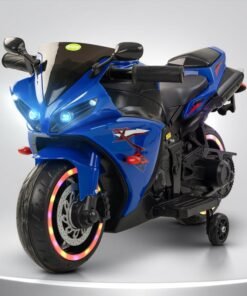 BAYBEE R7 Baby Battery Operated Bike for Kids, Rechargeable Ride on Toy Kids Bike with Hand Accelerator & LED Light Wheels, Baby Bikes, Electric Bikes for Kid to Drive 1 to 3 Years (Dark Blue)