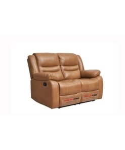 DANUBE HOME Dazler 2 Seater Air Leather Recliner Modern Design Two Seat Sofa Comfortable Living Room Furniture L 153 x W 94 x H 104 cm Brown