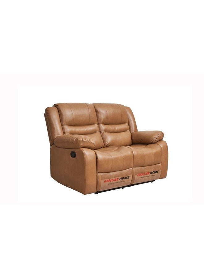 DANUBE HOME Dazler 2 Seater Air Leather Recliner Modern Design Two Seat Sofa Comfortable Living Room Furniture L 153 x W 94 x H 104 cm Brown