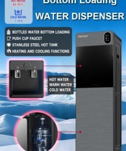 Valshar Bottom Loading Water Dispenser | Normal, Hot and Cold Function, Compressor Cooling, And 3 Taps| Cold Temperature: 4-12 Degrees Celsius; Hot Temperature: 85-95 Degrees Celsius| Perfect For Home And Office| Metallic
