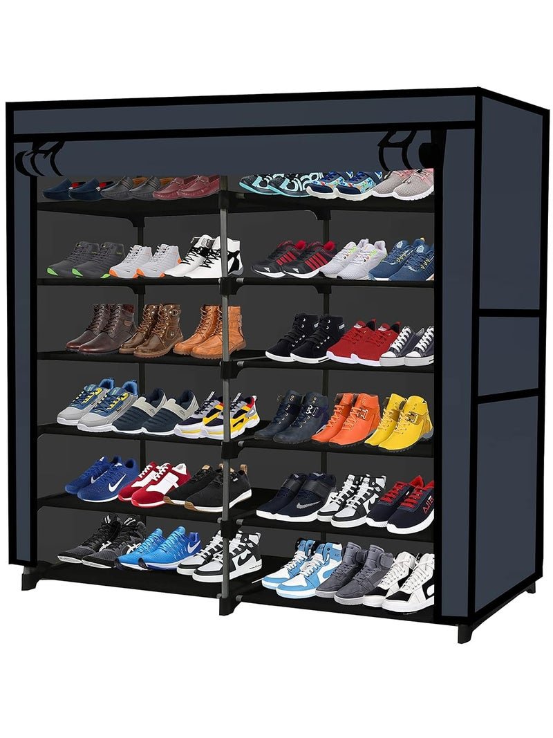 RAXON WORLD 12 Layer Collapsible Fabric Wardrobe Organizer for Clothes (DIY-Black)
