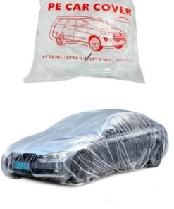 Disposable Car Cover Clear Plastic Car Cover Outdoor Universal Rain Dust Garage Cover with Elastic Band
