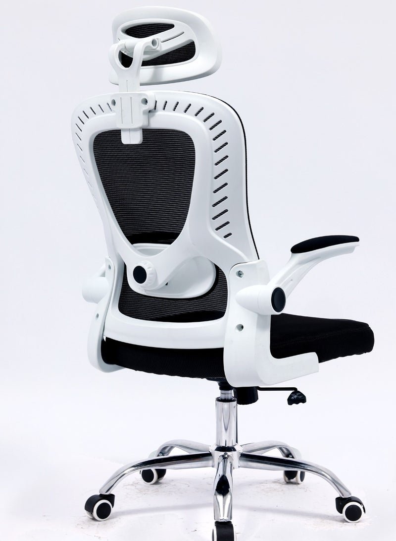 Multi Home Furniture Modern Office Desk Computer Chair High Back Breathable Mesh With Headrest Wheels And Armrests MH-6039-Black - Image 2