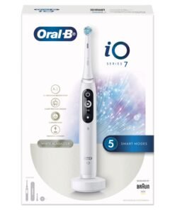 Oral-B iO Series 7 Rechargeable Electric Toothbrush Set, Removes 100% More Plaque in 1 Week, with Personalized Brushing Modes, Smart Pressure Sensor, 1 Set White