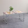 DANUBE HOME Premium Mdf Top Folding Table – Muted Desert Waves Finish, Portable & Space-Saving Design For Home, Garden, Office & Camping – Elegant Durable Furniture 120X60X70 Cm