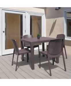 Cosmoplast Plastic Cedarattan Chair Warm Grey