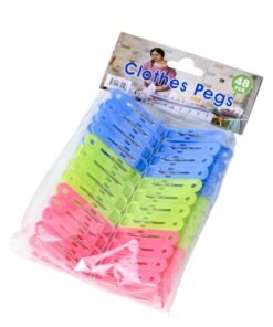 Mondex Durable Polypropylene Plastic Pegs for Laundry, Clothing Pins, Clothes Drying, and Outdoor Use, 48 Pieces