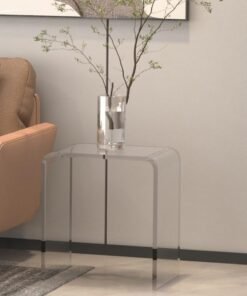 Alternative view of TPGP Acrylic Sofa End Table, Rounded Edges Waterfall Side Table, Modern Lucite Square Coffee Table, Nightstand and Stool for Living Room Bedroom, Study, Showroom, Office, Bathroom (U-Shaped 1PCS)