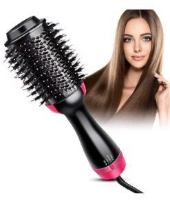 One Step One-Step Hair Dryer and Volumizer Hot Air Brush, 4-in-1 One Step Hair Dryers & Blower Brush with Negative Ions for Reducing Frizz and Static, for All Hair Styles, Pink