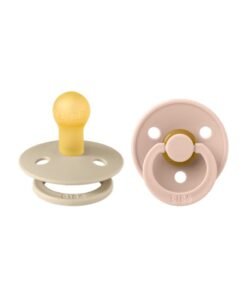 BIBS Pack of 2 Bpa - Free Natural Rubber Baby Pacifier, Made In Denmark (0 - 6 Months , Blush/Vanilla)
