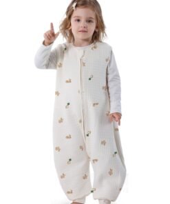 Miracle Baby 1.5Tog Cotton Sleeveless Baby Sleeping Bag With Leg Kids Soft Wearable Sleeping Sack with Zipper(Carrot And Rabbit)