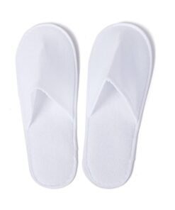 LA PERLA TECH  40 Pairs Disposable Slippers Closed Toe Spa Slippers White Hotel Slippers
