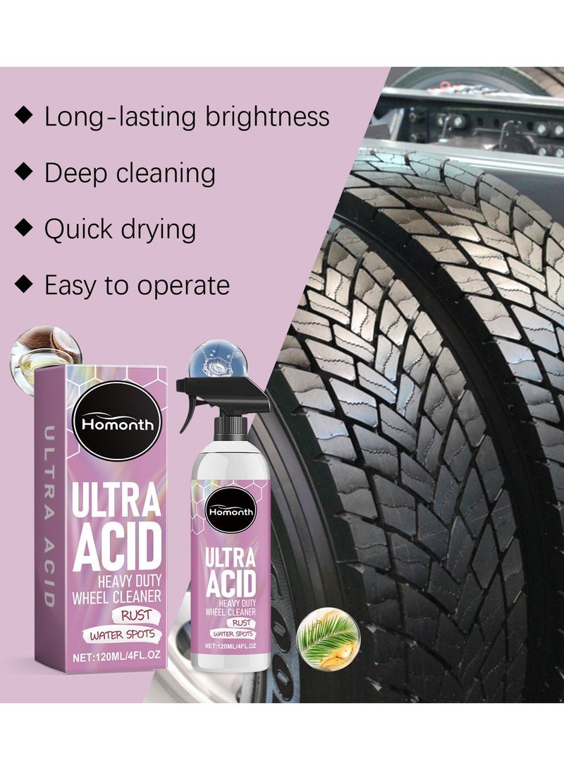 Homonth Heavy Duty Car Wheel & Glass Cleaner – Powerful Rust, Brake Dust & Water Spot Remover, Anti-Aging Shine Foam Spray