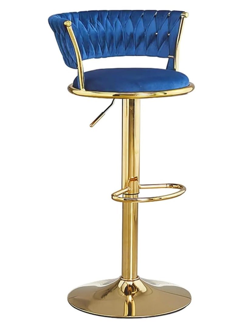 DubaiGallery Luxury bar Stool,Modern Round Adjustable Reception Chair, Gold Velvet Bar Chair, Kitchen high Dining Chair , Height Adjustable and 360° Swivel. Suitable for bar, Home, offce, Cafe