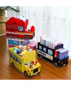 XiuWoo Toys Organizer 4 Pcs Kid Toy Box Chest with Lid Collapsible Toy Storage Organizer Large Storage Box Toy Bin Storage Basket Container for Girls Boys Baby Toddler Nursery Room Bedroom Playroom