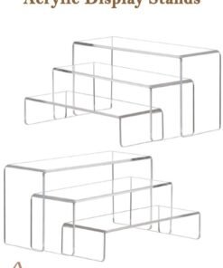 AMIAZI™ 6 pcs Clear Acrylic Showcase Display Risers Dessert and Cupcake Stand Risers for party event shoe Riser Display Organizer Cosmetics Display Riser