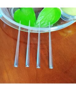 Triangular Disposable Creative Fruit Forks Plastic Transparent Fruit Needle Sticks Hotel Supplies-Color:Transparent-Specifications:9.0CM (5000 PCs/box)
