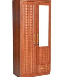 ALWASIT HOME 2 Door Wooden Wardrobe Cabinet Cupboard Engineered Wood Modern Stylish Heavy Duty With Mirror Cheery