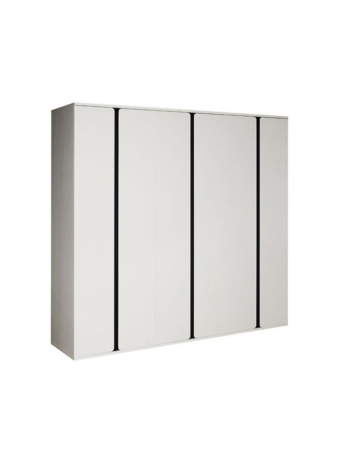 DANUBE HOME Palomeze 6 Door Wardrobe Extra Sturdy Closet Clothes Storage Cupboard Modern Design Space Saving Cabinet For Bedroom L 240 x W 60 x H 220 Cm White / Black