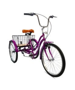 Alternative view of MOGOO Hauler Adult Tricycle 24/26 Inch - 6-Speed Shimano Gears - Durable Steel Frame - Removable Rear Basket With Wheels & Handle - Strong Brakes - Vintage Saddle - Perfect For Shopping
