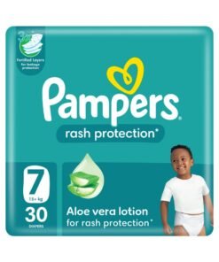 Pampers Rash Protection Taped Diapers Size 7 With Aloe Vera Lotion 15+ Kg Mega Pack 30 Count