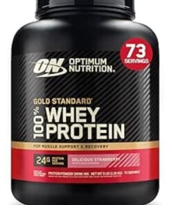 Optimum Nutrition Gold Standard 100% Whey Protein Powder Primary Source Isolate, 24 Grams of Protein for Muscle Support and Recovery - Delicious Strawberry, 5 Lbs, 73 Servings (2.27 KG)