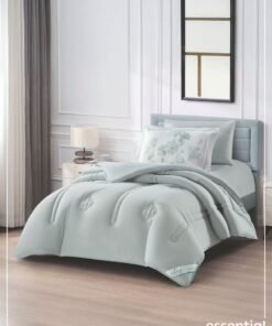 Donetella Bedding Comforter Set, Single Size Fits 120x200 cm - 4-Pcs Digital Print Quilted Bed Set, Microfiber Fabric - 1 Comforter, 1 Fitted Sheet, 1 Pillowcase And  1 Pillow Sham