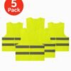 Circuit Green 5-Pack Reflective Safety Vests, High Visibility Lightweight Mesh for Men & Women, Breathable Hi Vis Jackets with 360° Strips, Ideal for Construction, Roadside, Warehouse, Cycling