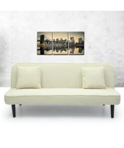Multi Home Furniture Modern Design MH-107SB SOFA CUM BED OR 3 Seater Sofa FABRIC 3-Seater Sofa,Made of finiest fabric sofa cum bed is Foldable Futon Bed for Living Room –(CREAM)