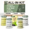 Terra Pure Hotel Soaps and Toiletries Bulk Set  1Shoppe AllInKit Amenities for Hotels  1oz Hotel Shampoo  Conditioner Body Wash Body Lotion  125oz Bar Soap Travel Size Toiletries  75 Pieces