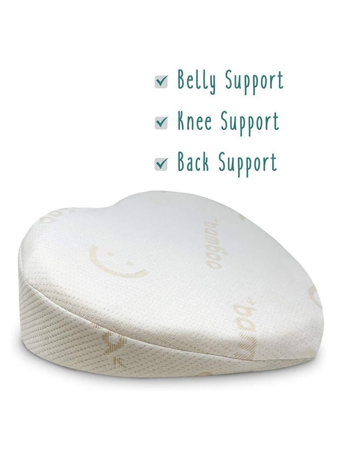 Babyworks Heart Shaped Pregnancy Wedge Pillow, Maternity Support for Belly, Back and Knees, Pregnancy Body Pillow - Includes Removable and Washable Cover