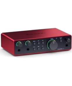 Focusrite Scarlett 2i2 4th Gen USB Audio Interface for Recording Songwriting Streaming and Podcasting with High Fidelity Studio Quality Sound Auto Gain Clip Safe and Included Software Suite